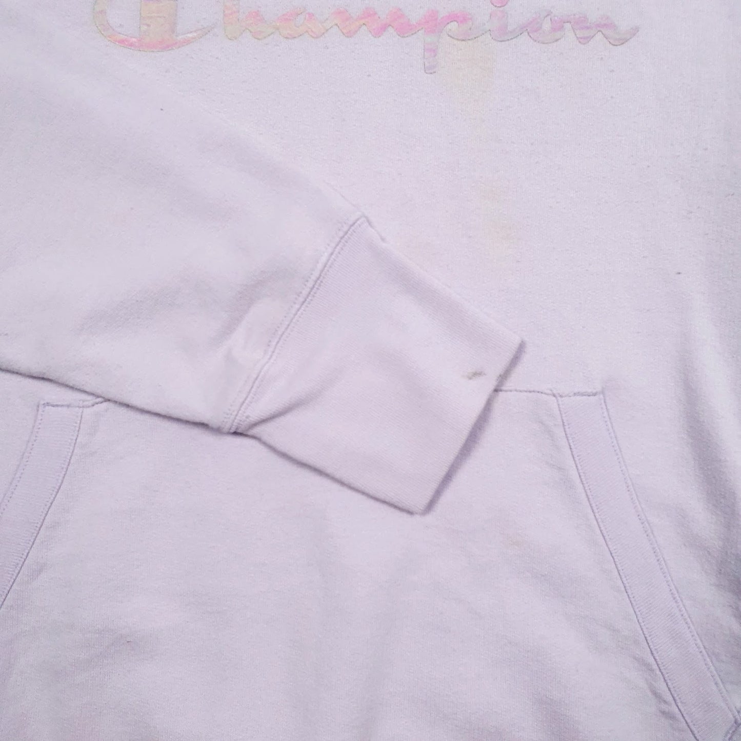 Womens Purple Champion Spellout Hoodie Jumper