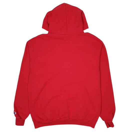 Mens Red Champion The Good News Club Hoodie Jumper