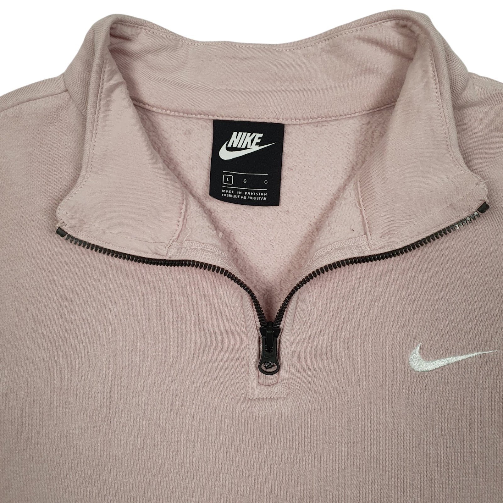 Womens Pink Nike Oversized Baggy Quarter Zip Jumper