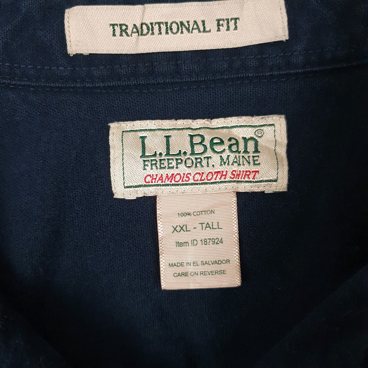 Mens Navy L.L.Bean Chamois  Shirt