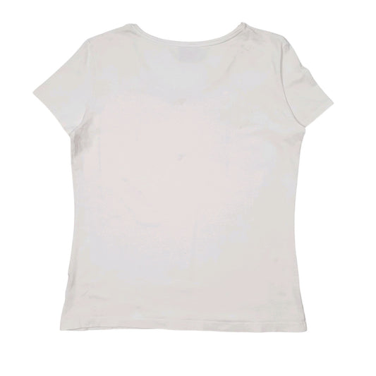 Womens White Armani Spellout  T Shirt