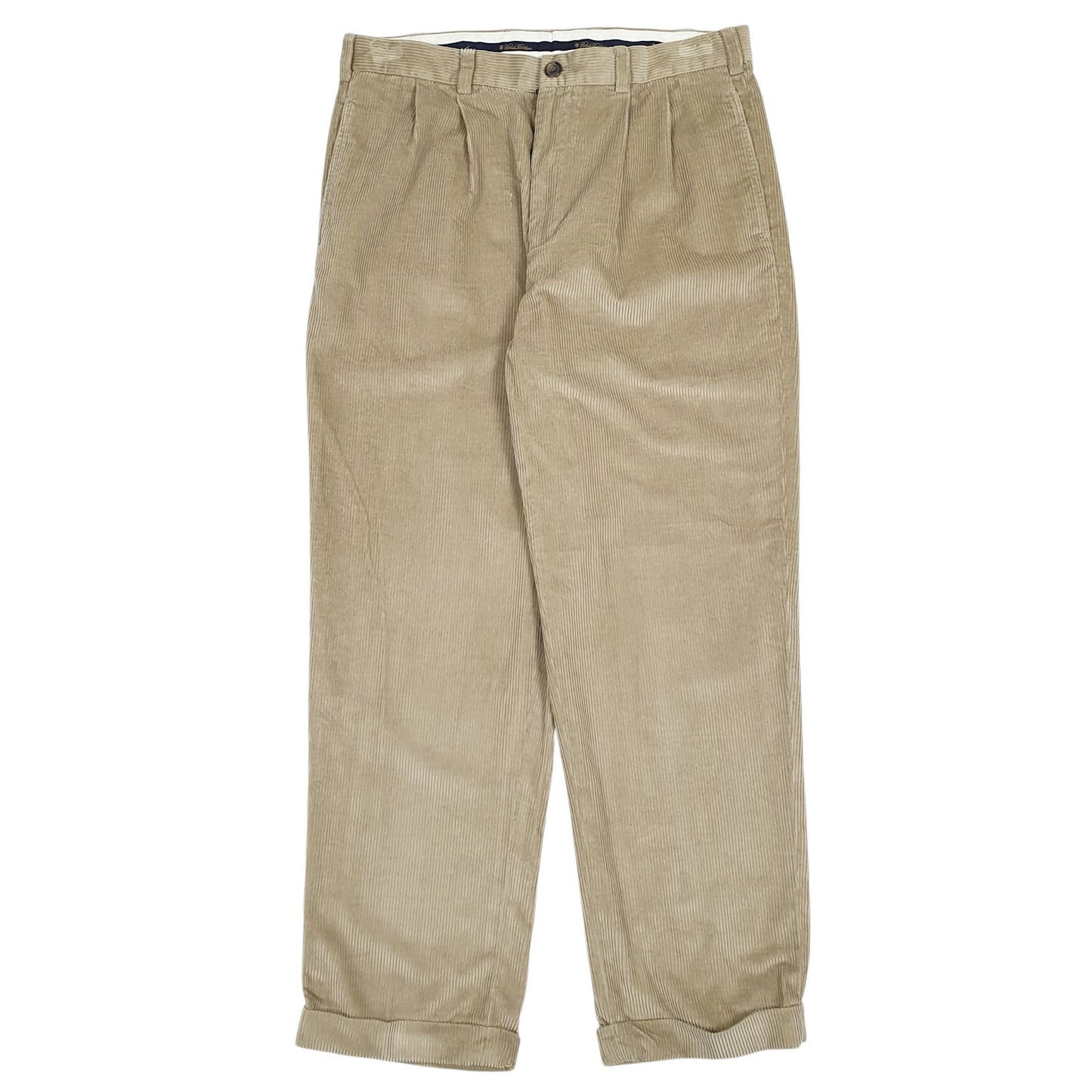 Mens Brown Brooks Brothers Elliot Pleated Corduroy Trousers