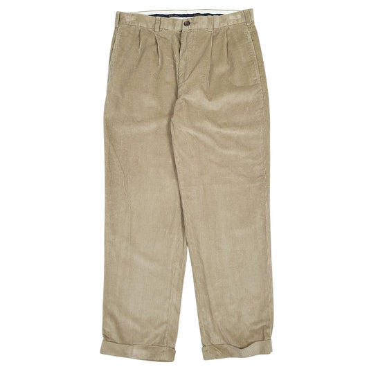 Mens Brown Brooks Brothers Elliot Pleated Corduroy Trousers