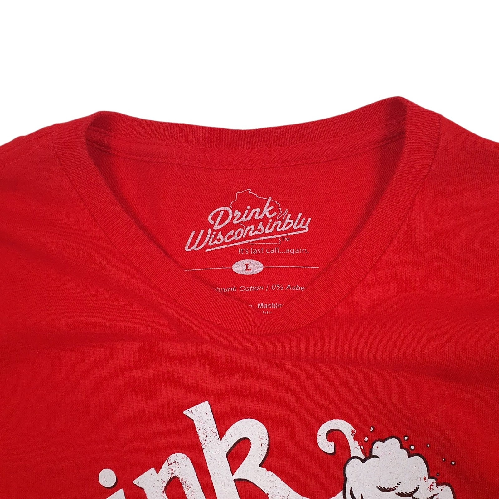 Mens Red Drink Wisconsinbly Beer  T Shirt