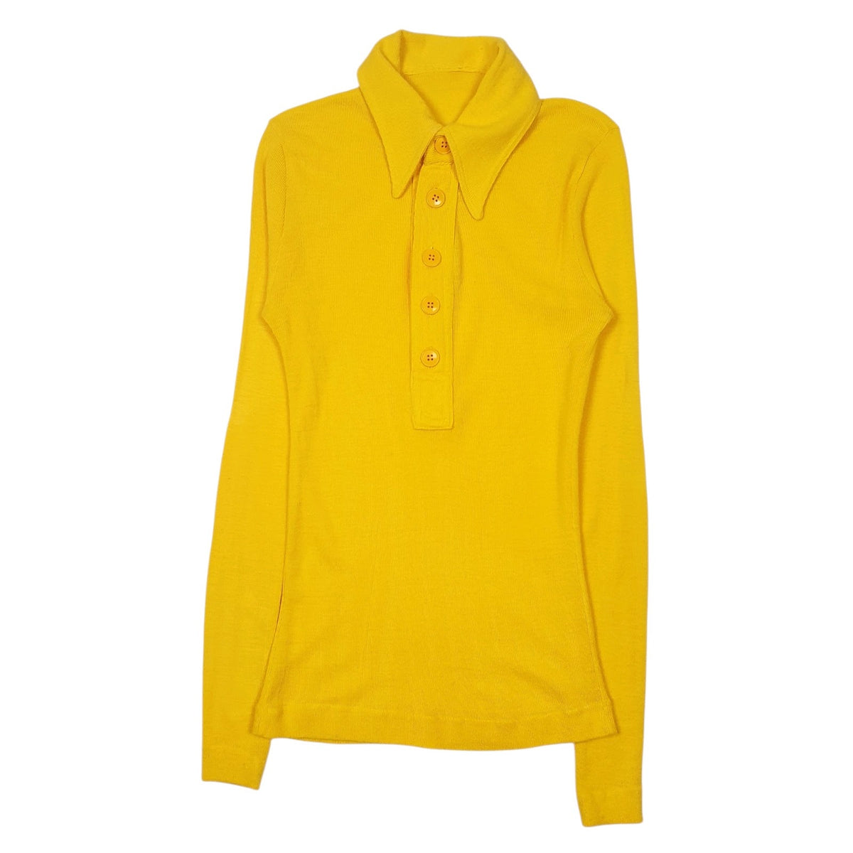 Womens Yellow Unbranded  Long Sleeve Polo Shirt