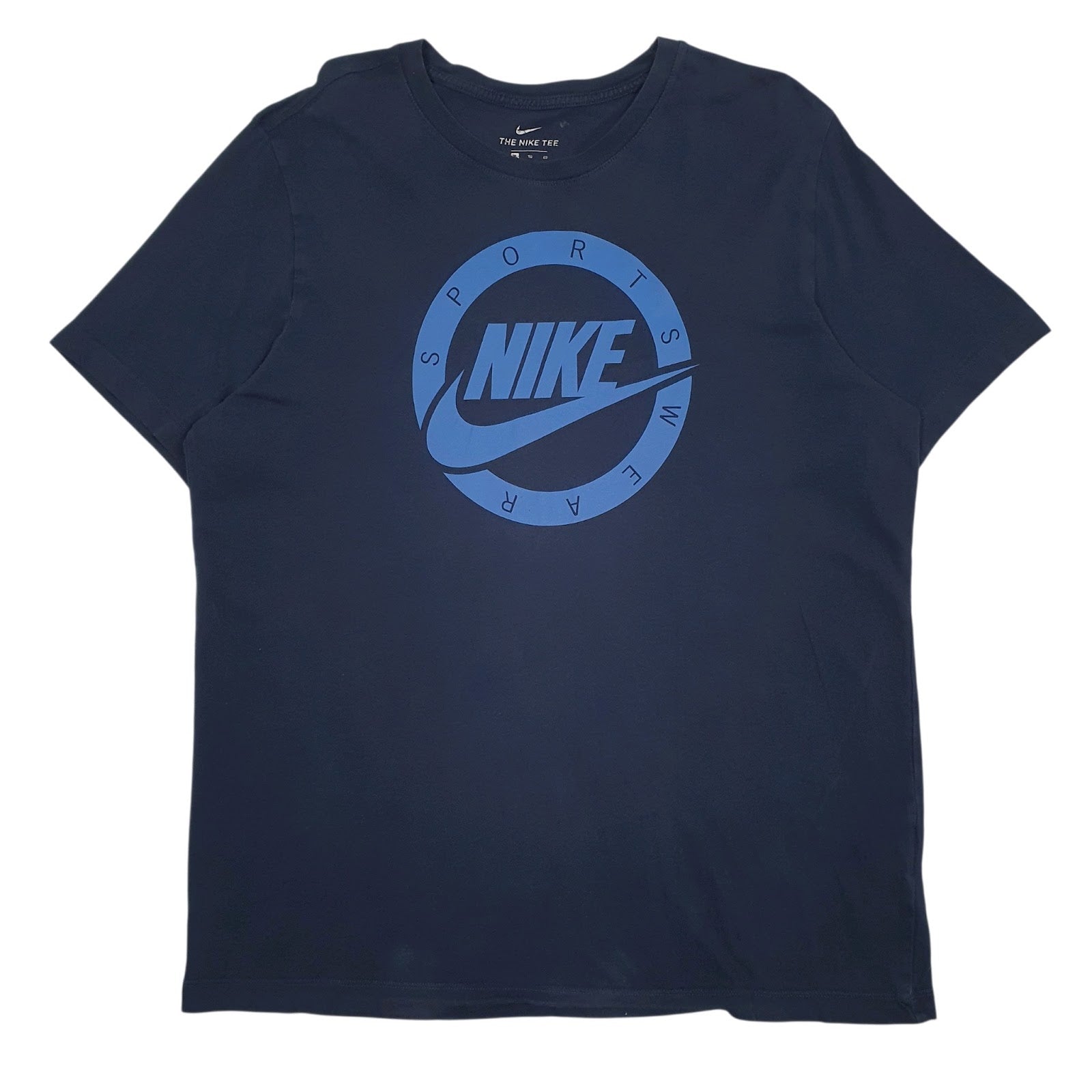Mens Navy Nike Spellout Short Sleeve T Shirt