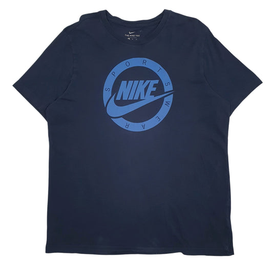 Mens Navy Nike Spellout Short Sleeve T Shirt