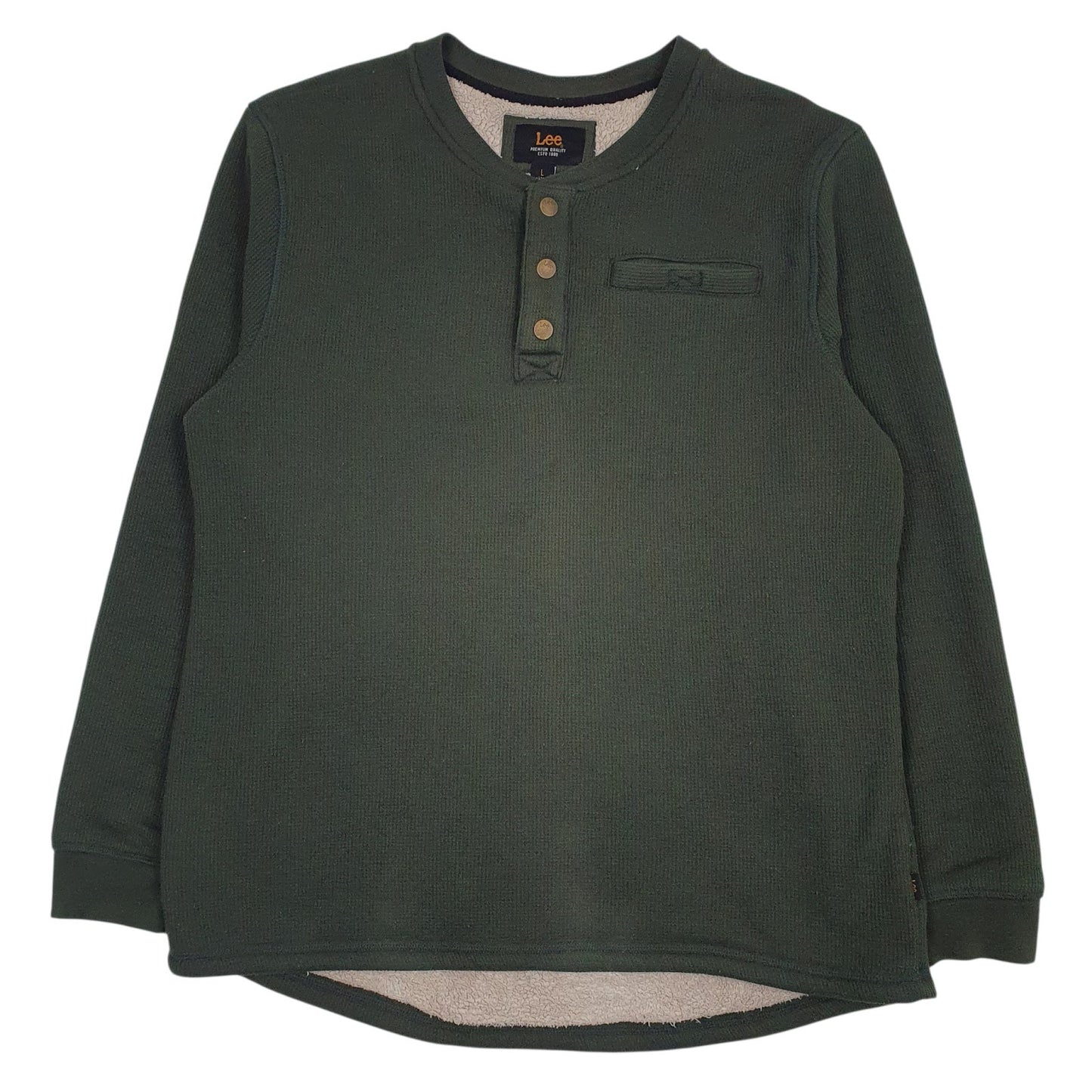 Mens Green Lee Shepa Lined Quarter Zip Jumper