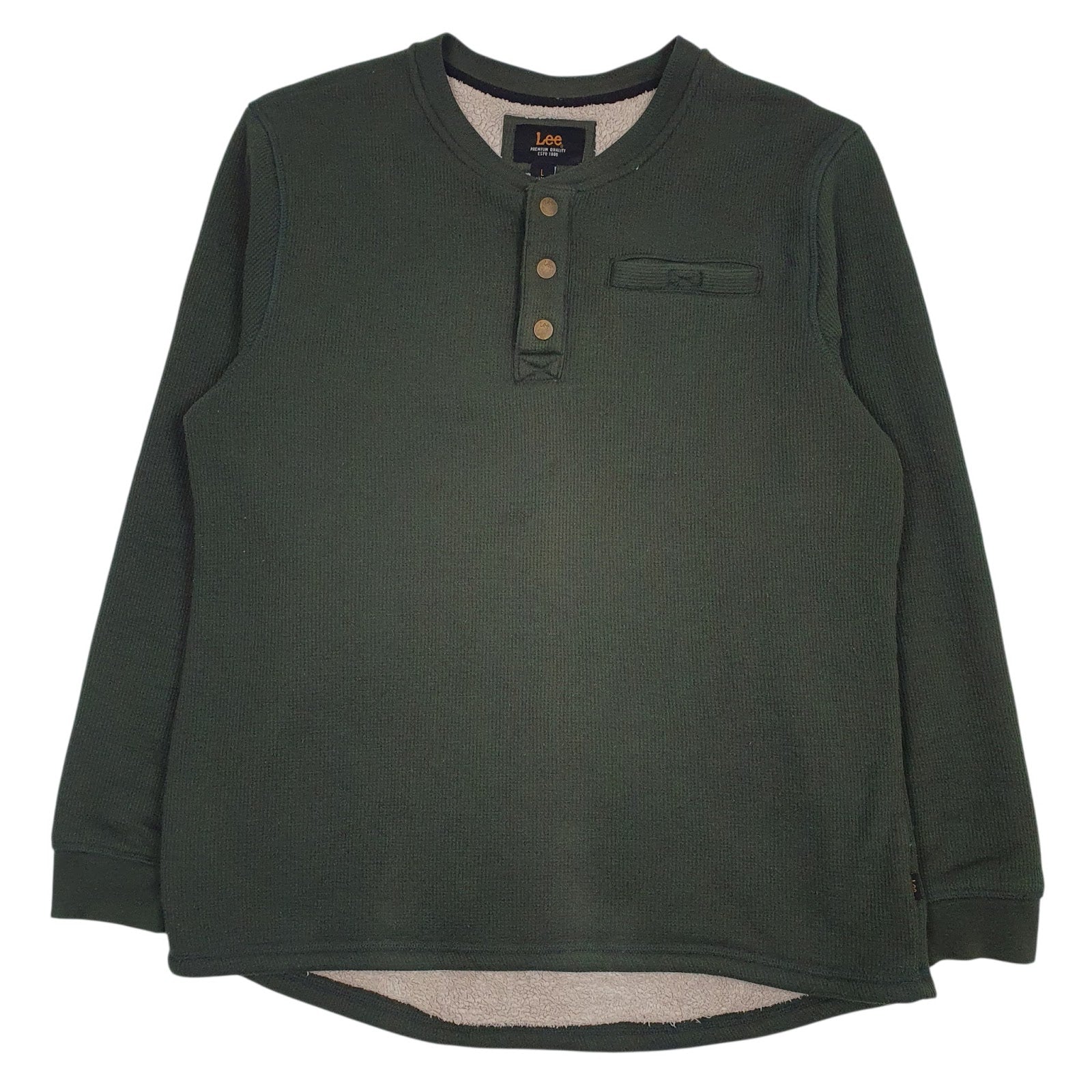 Mens Green Lee Shepa Lined Quarter Zip Jumper