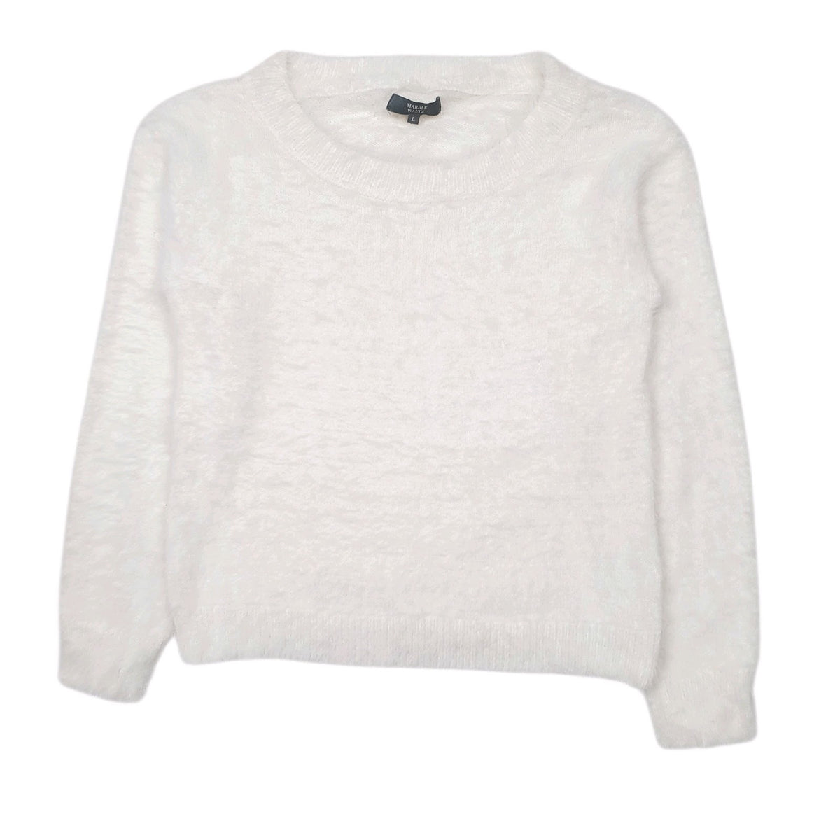Womens White Marble Waltz  Crewneck Jumper