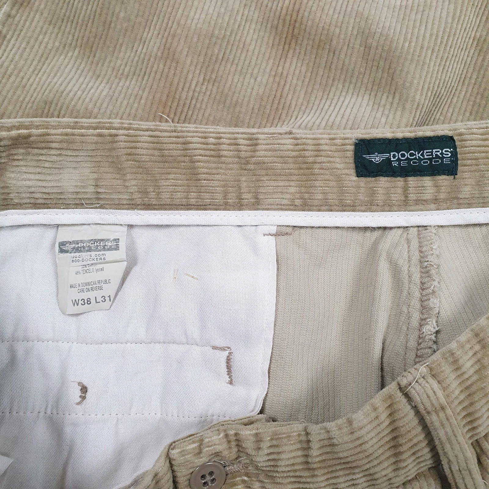 Mens Brown Dockers Pleated  Trousers