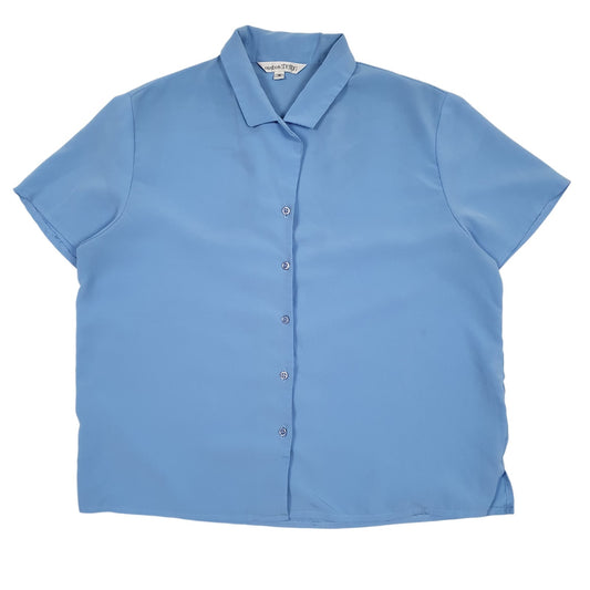 Womens Blue Elizabeth Shelton  Short Sleeve Shirt