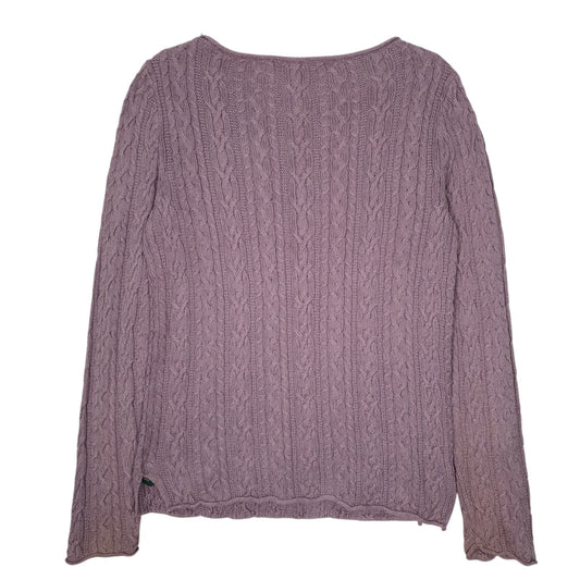 Womens Purple Ralph Lauren Cable Knit Crewneck Jumper