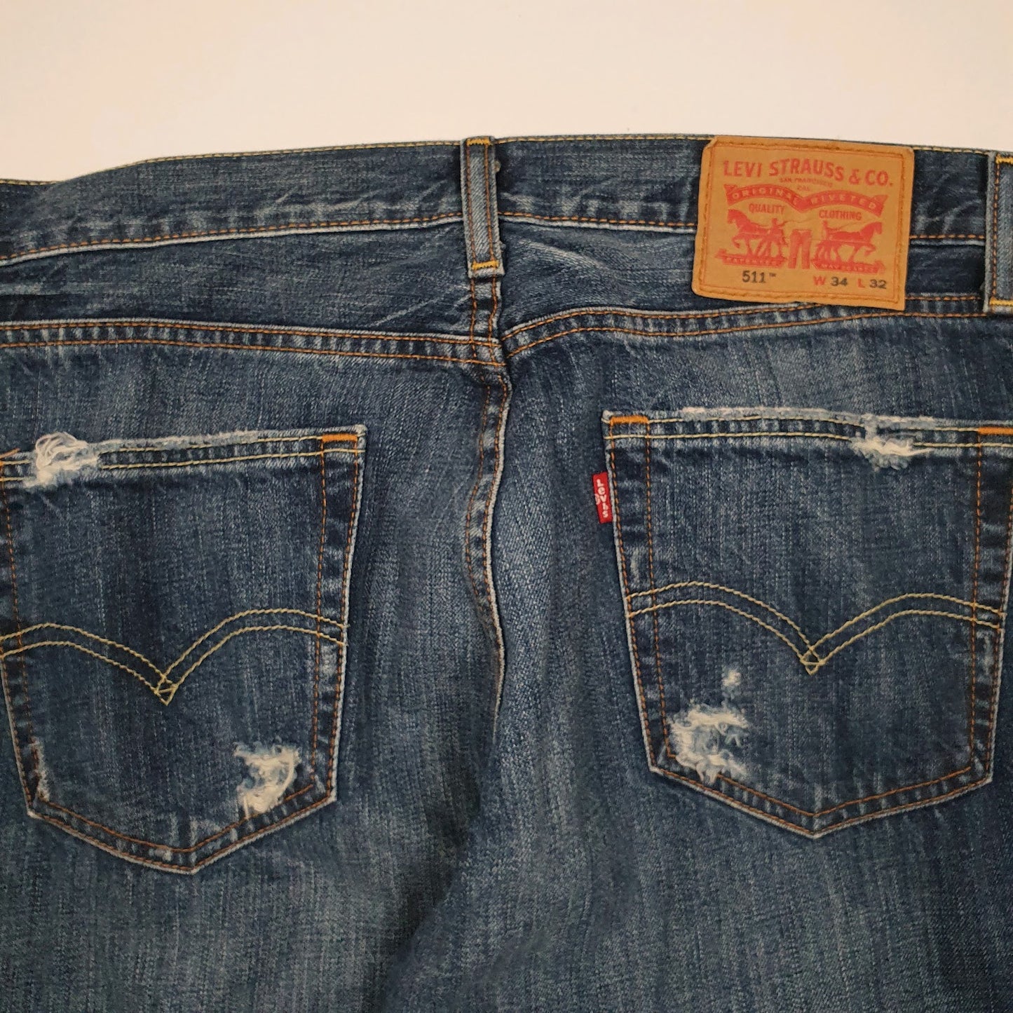 Mens Blue Levis Distressed  Jeans
