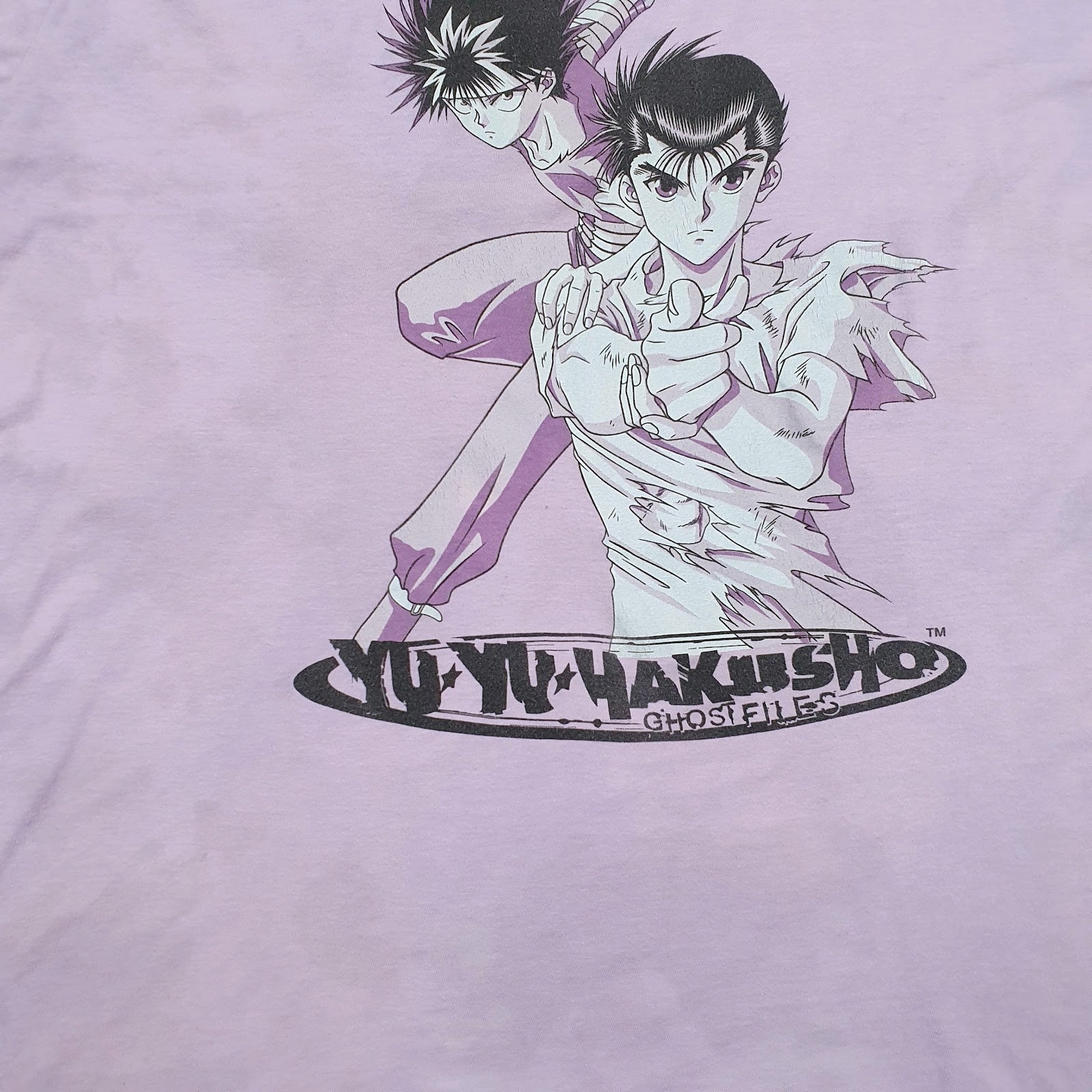 Mens Pink Crunchyroll Anime Yu Yu Hakusho Ghost Files  T Shirt