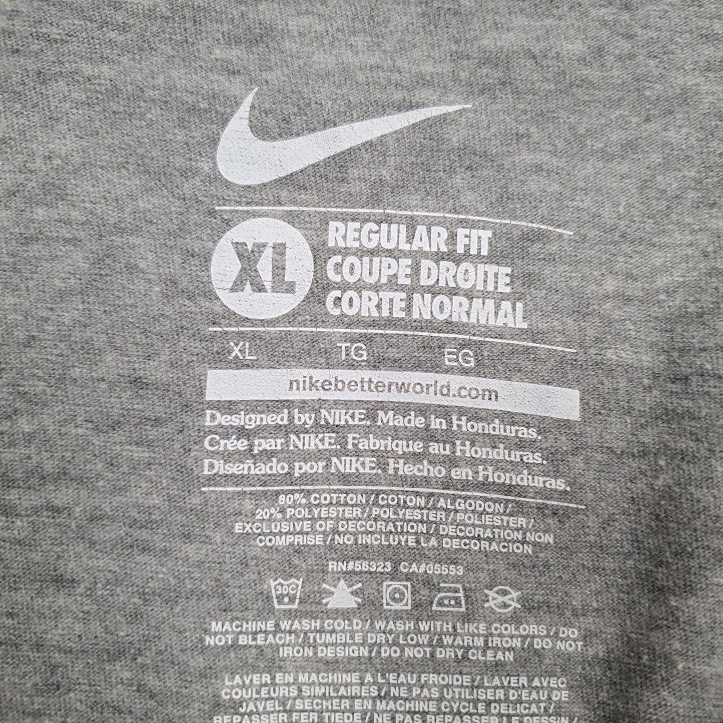 Mens Grey Nike Spellout  T Shirt