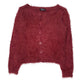 Womens Red Chic Muse Fluffy Cardigan Jumper