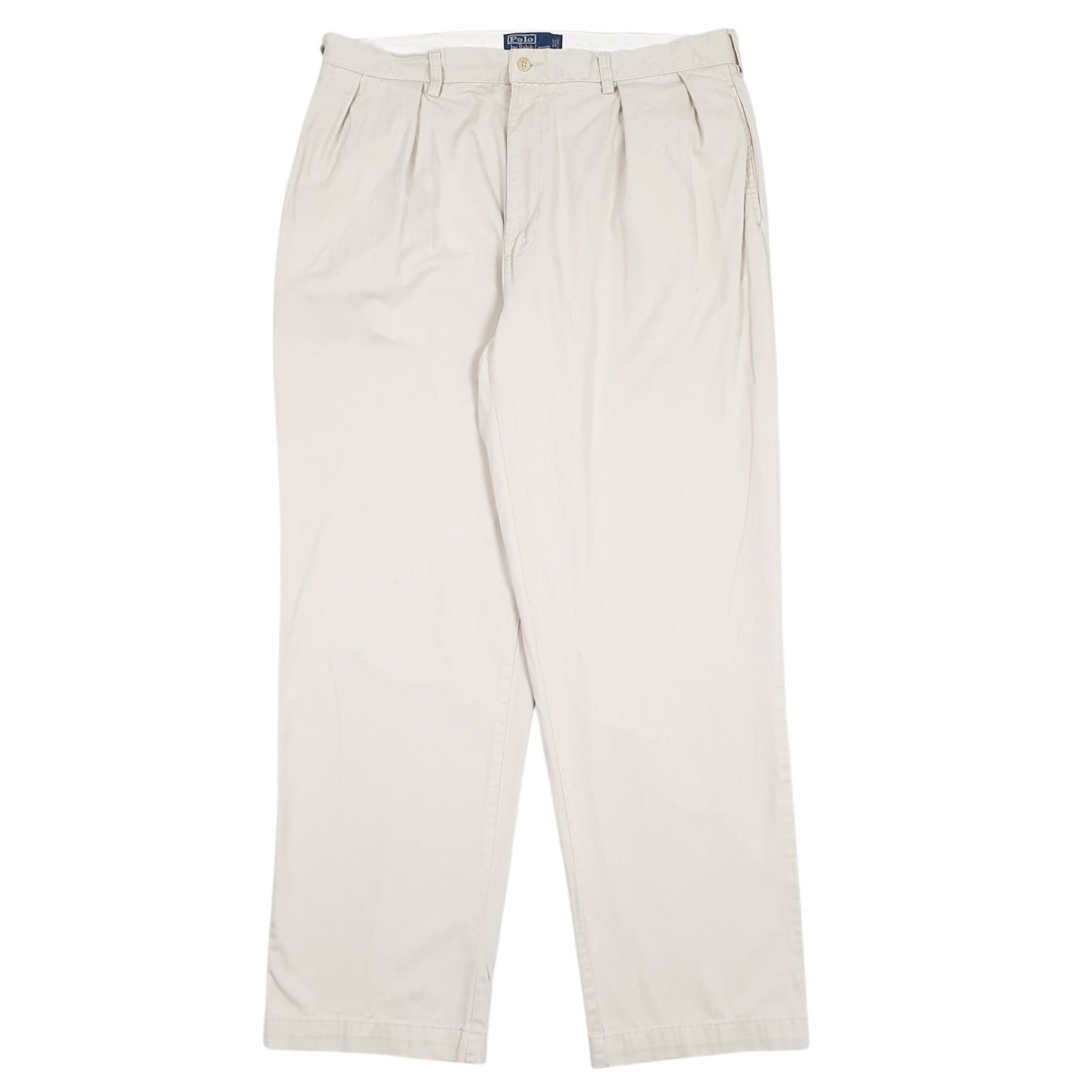 Mens Cream Polo Ralph Lauren Andrew Pant Pleated Chino Trousers