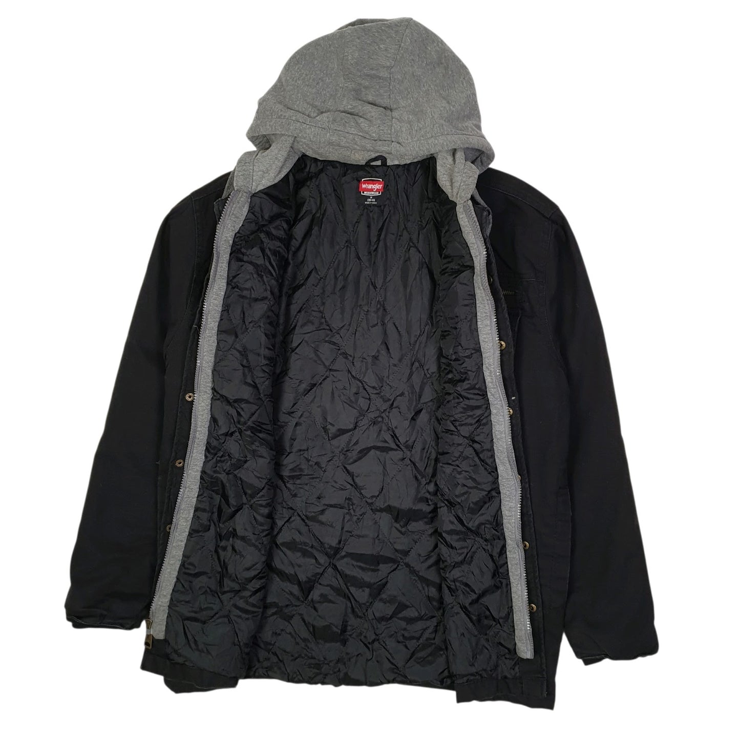Mens Black Wrangler Chore Bomber Hoodie Windbreaker  Coat