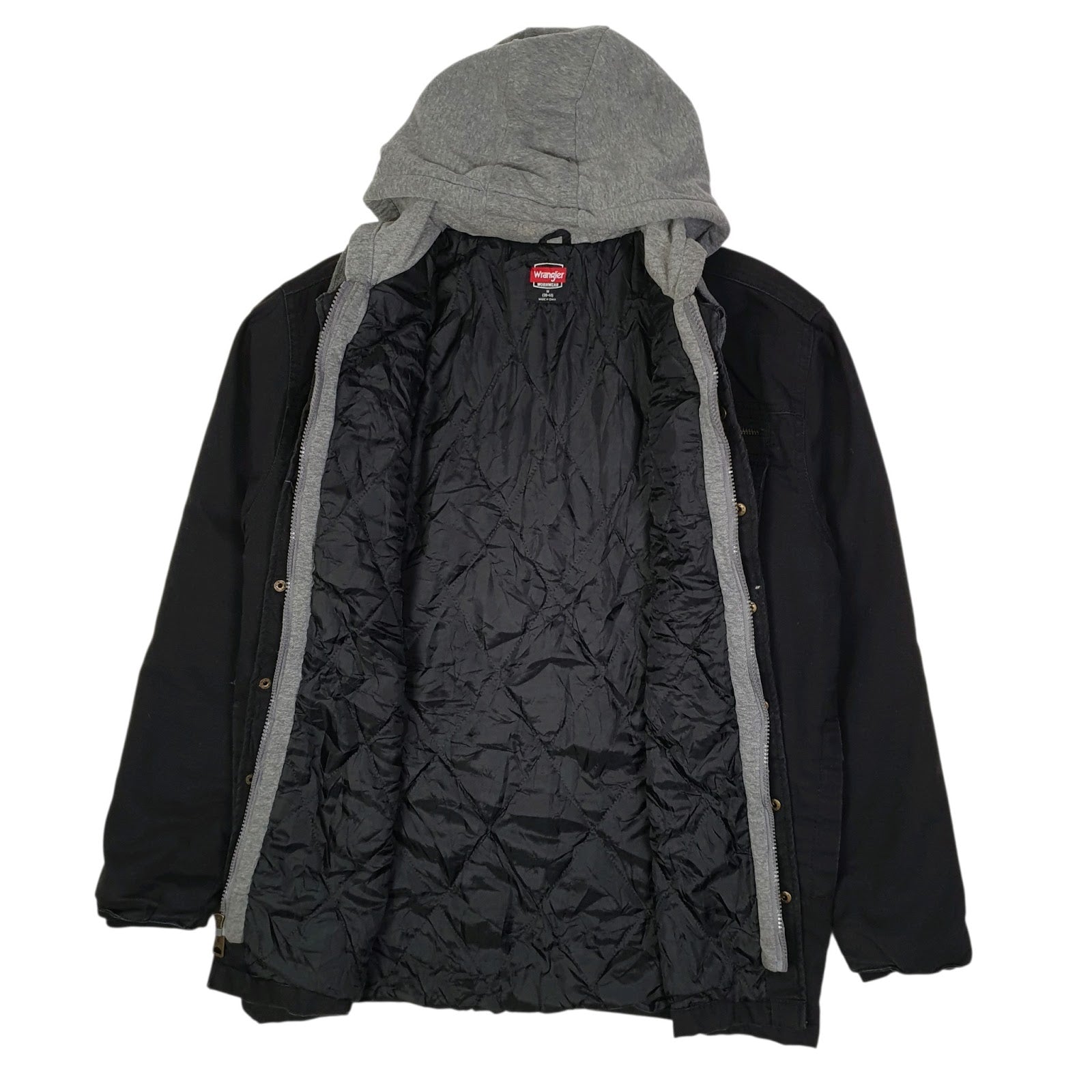 Mens Black Wrangler Chore Bomber Hoodie Windbreaker  Coat