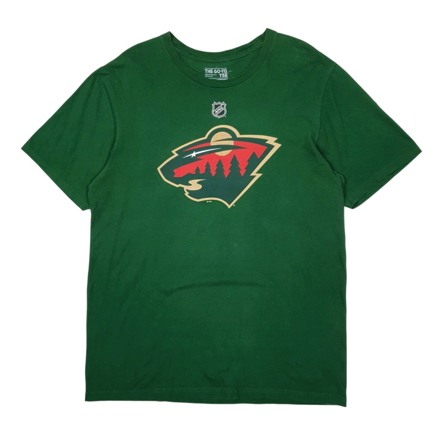Mens Green Adidas NHL Minnesota Timberwolves Staal Short Sleeve T Shirt