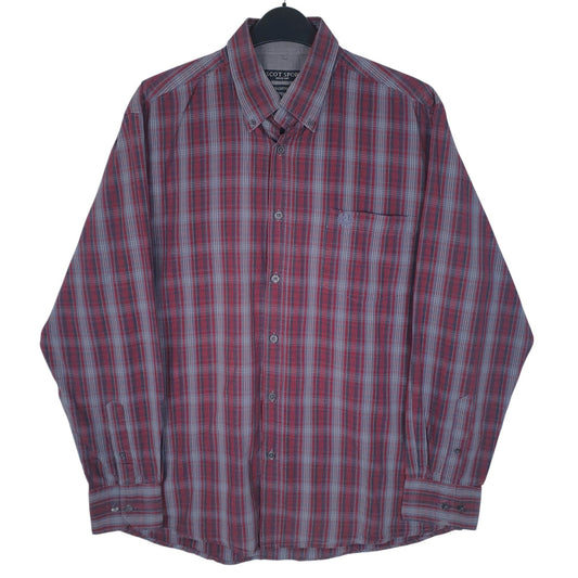 Mens Blue Ascot Sport  Long Sleeve Shirt