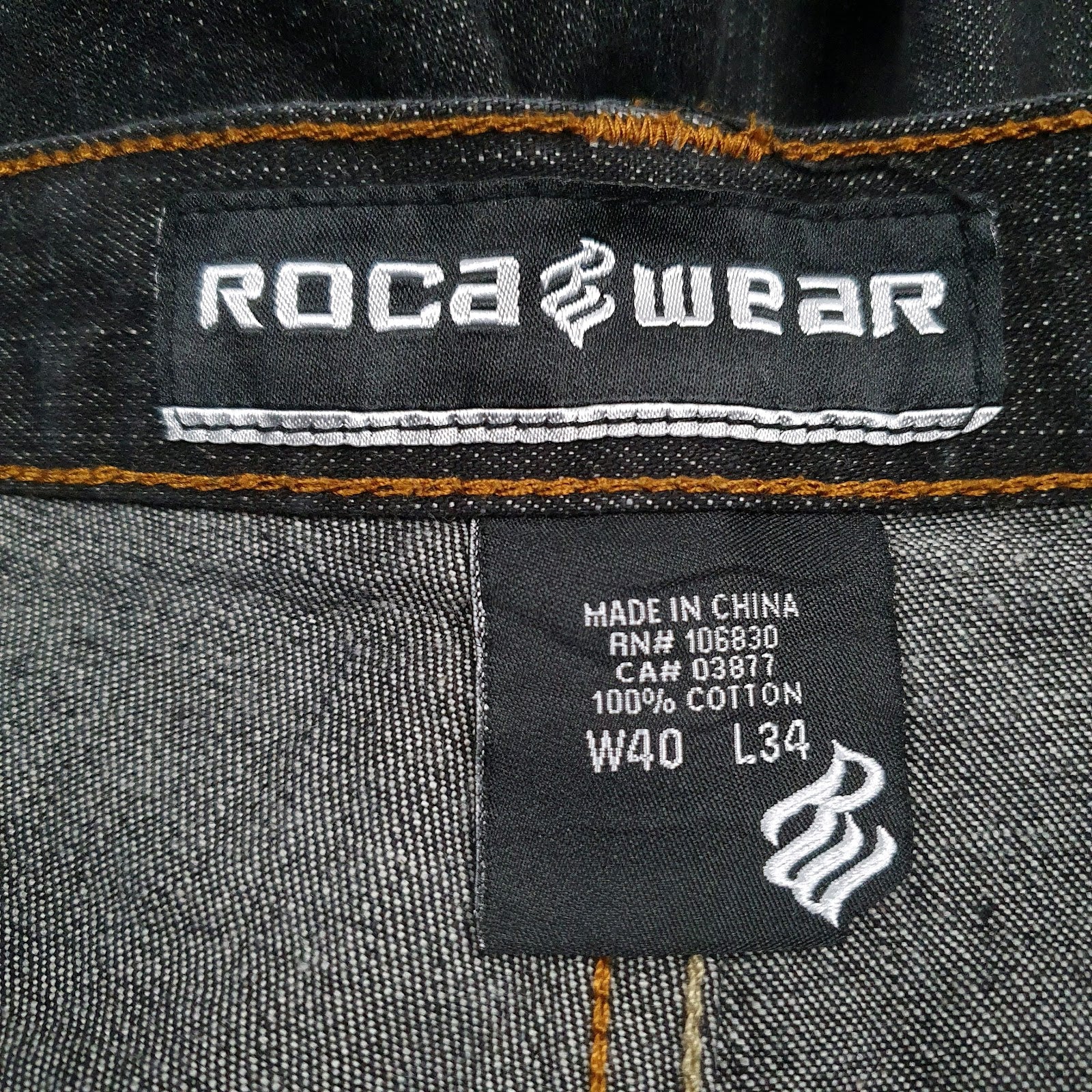 Mens Black Roca Wear   Jeans