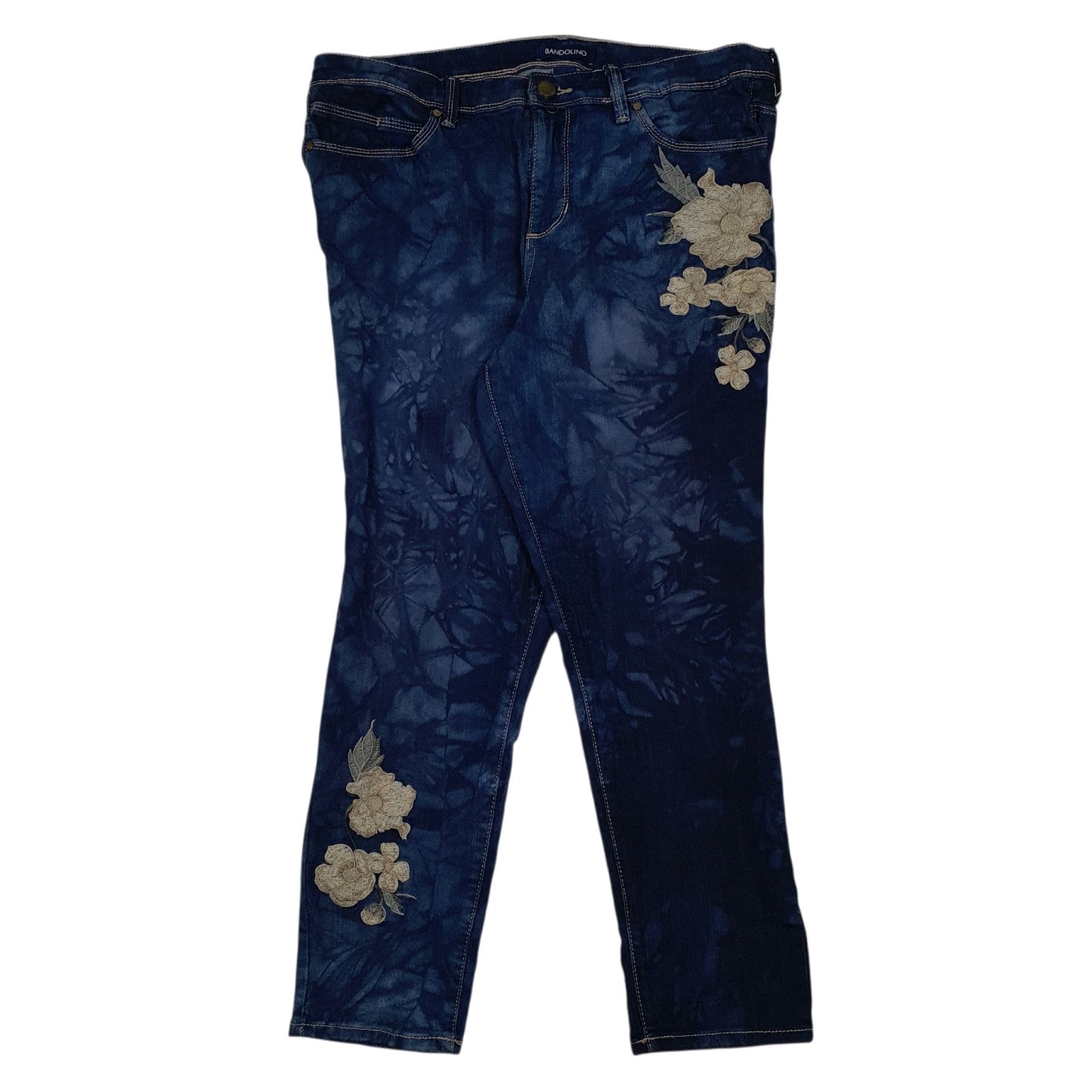 Womens Blue Bandolino Embroidered Capri Casual JeansW34 L25