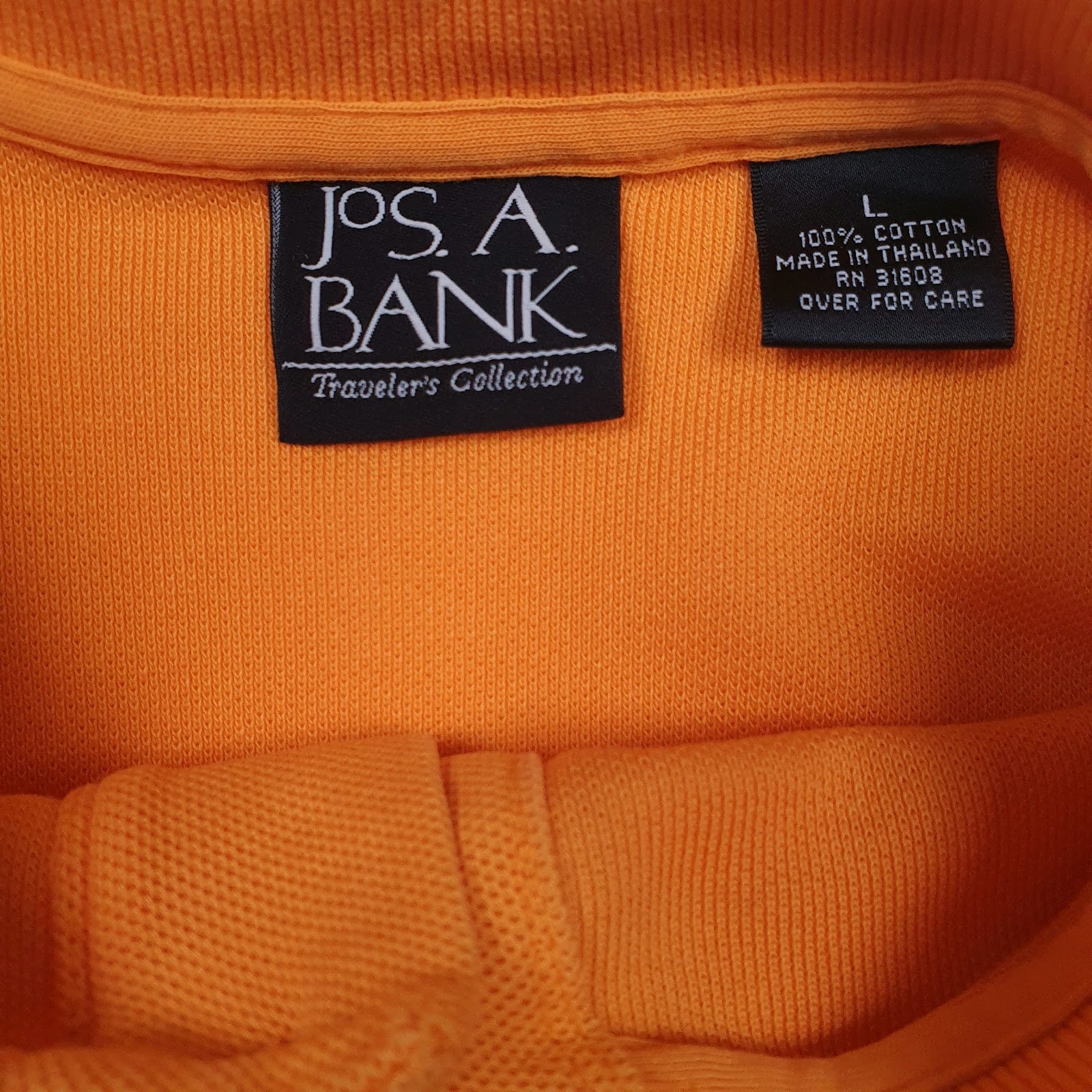 Mens Orange Jos A Bank   Polo Shirt