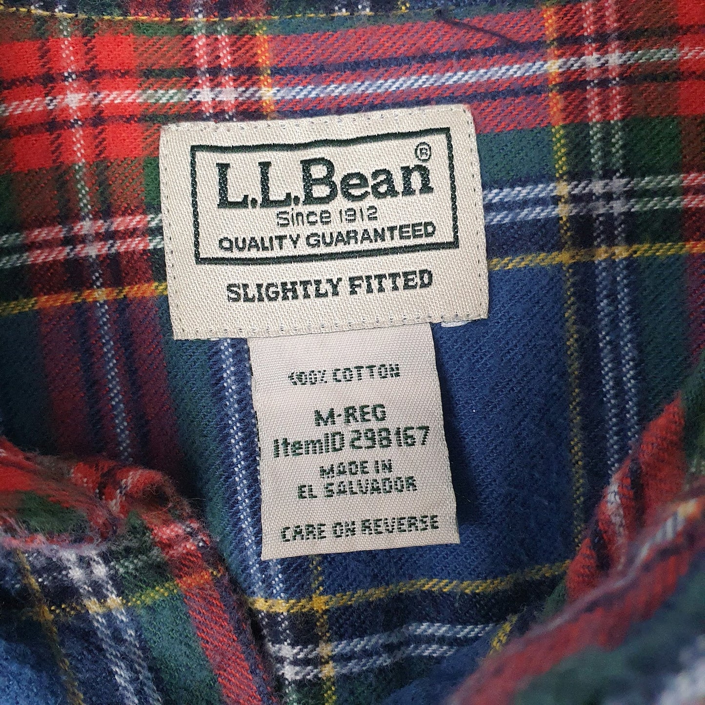 Mens Blue L.L.Bean Flannel  Shirt