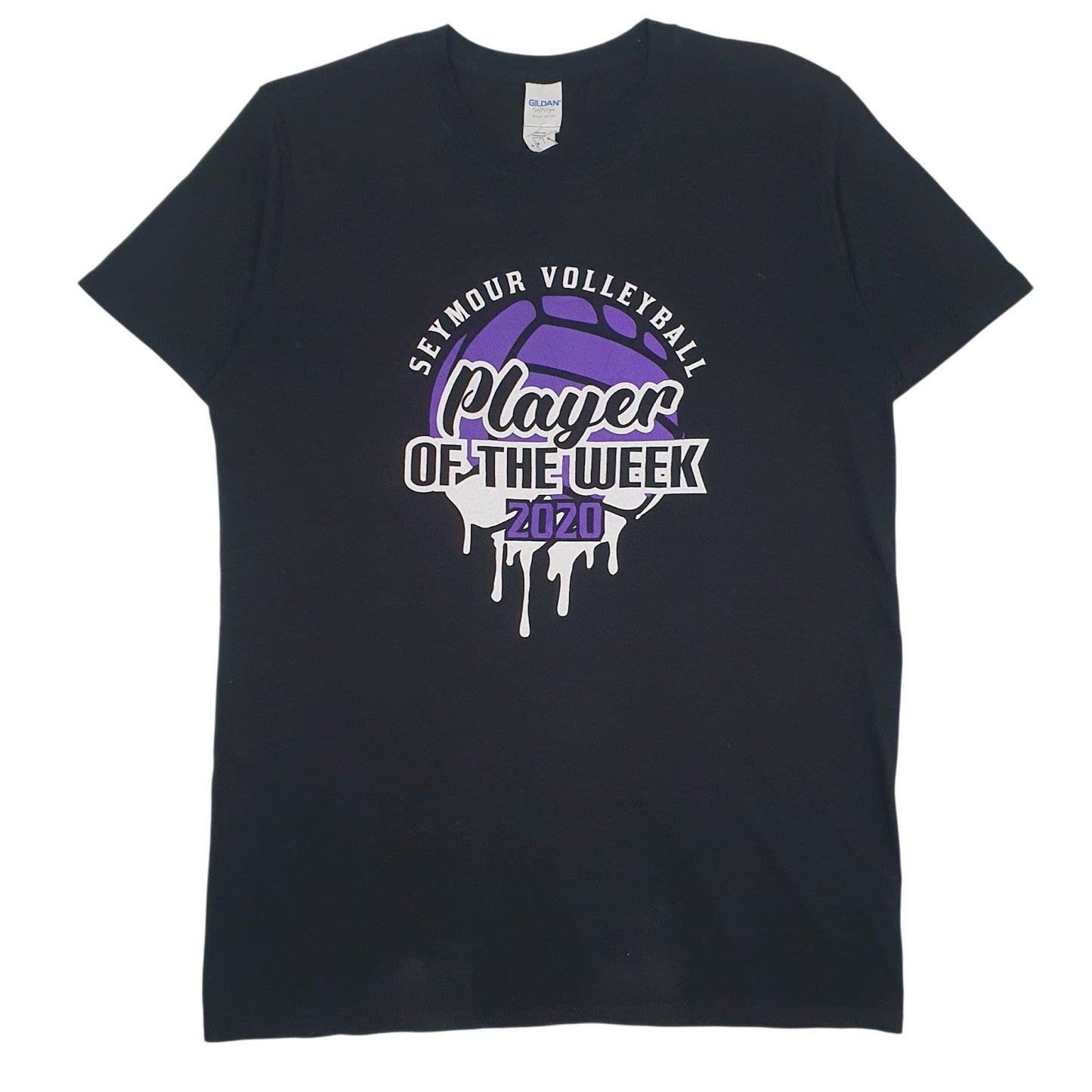 Mens Black Gildan Seymour Valleyball Short Sleeve T Shirt