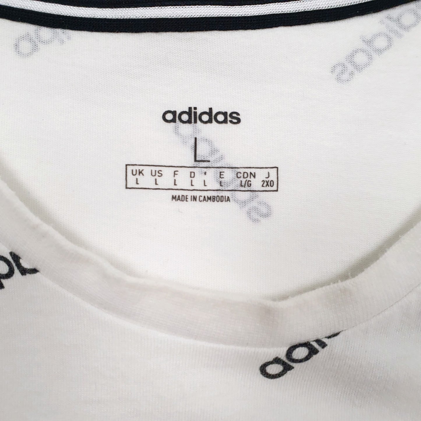 Mens White Adidas Spellout  T Shirt