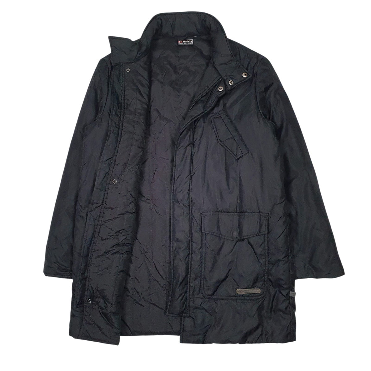 Mens Black Lotto Longline  Coat