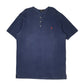 Mens Navy Polo Ralph Lauren Featherweight Mesh Henley Short Sleeve T Shirt