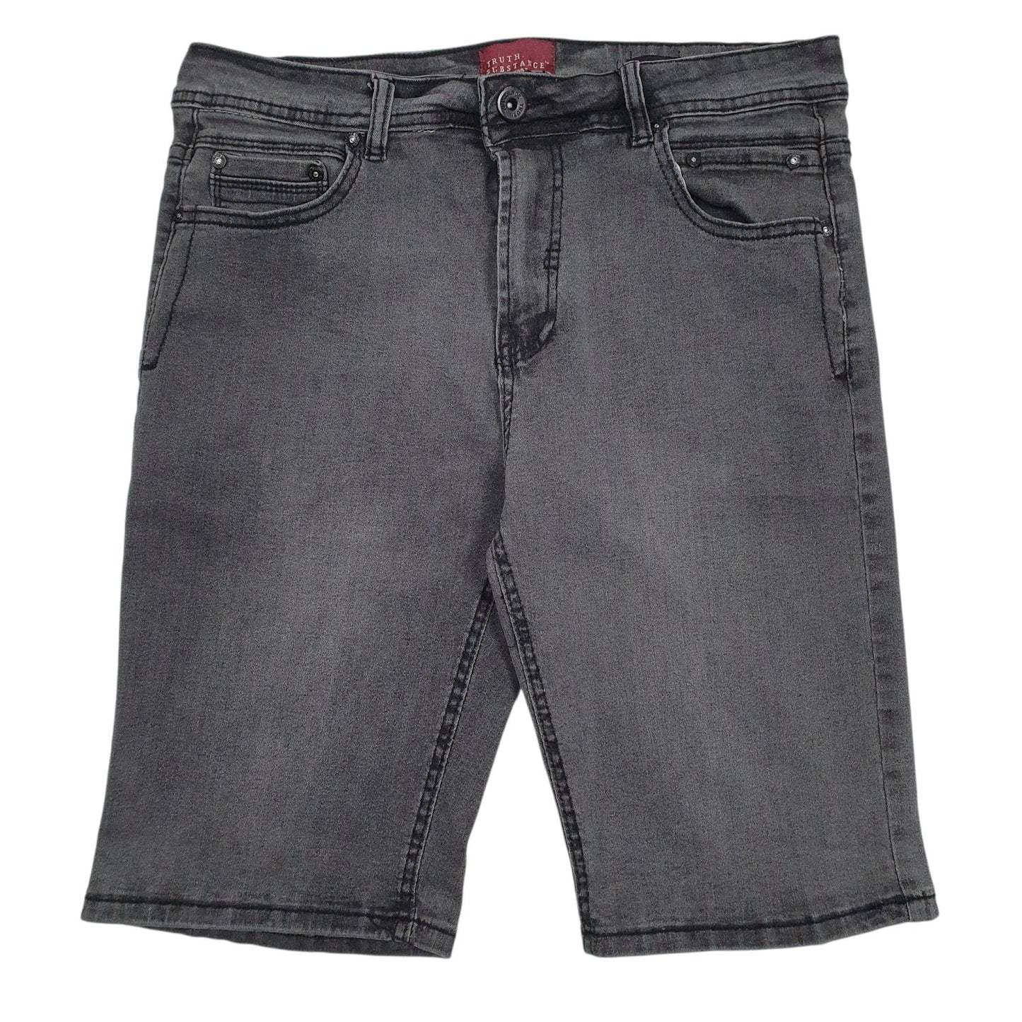 Mens Grey Truth Substance  Denim Shorts