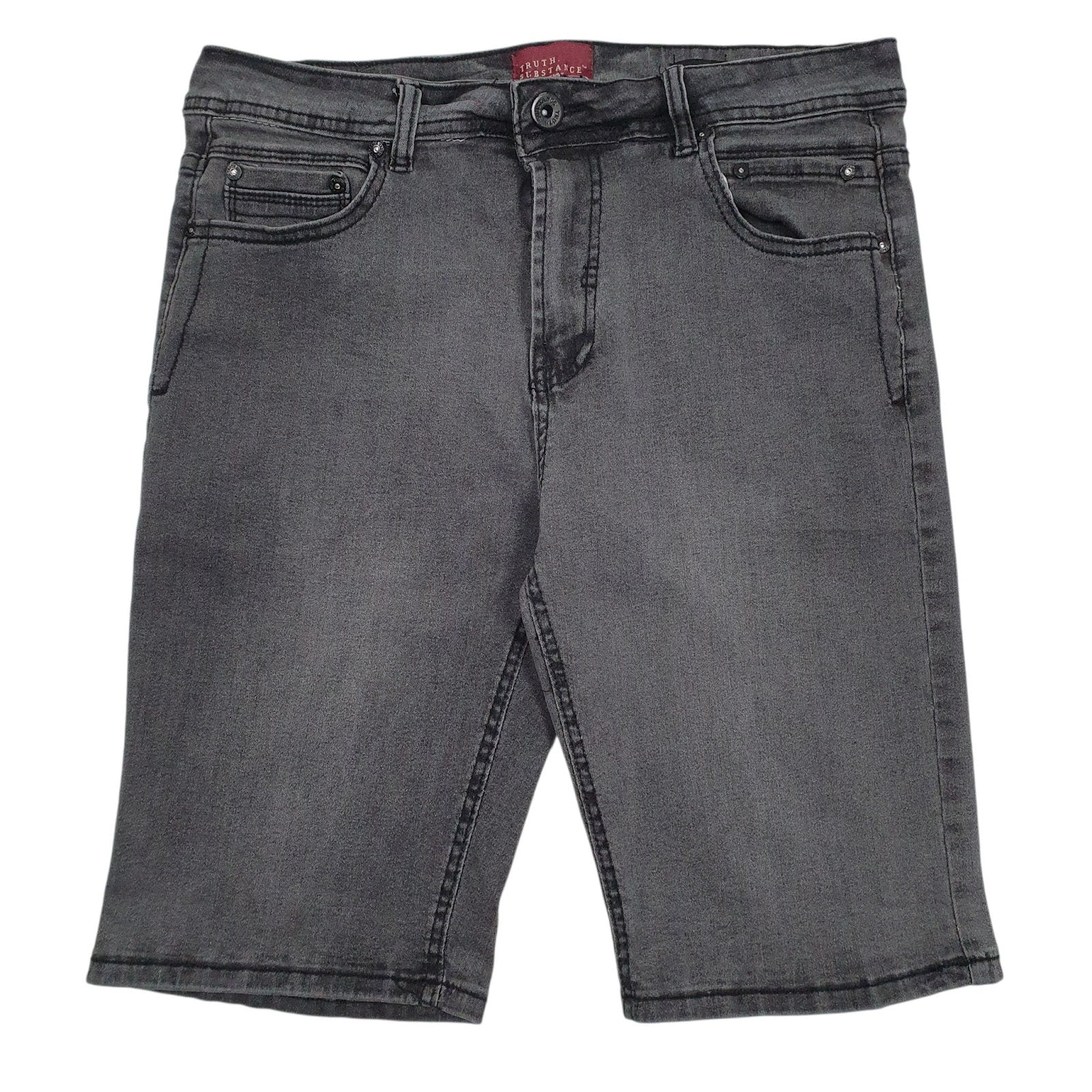 Mens Grey Truth Substance  Denim Shorts