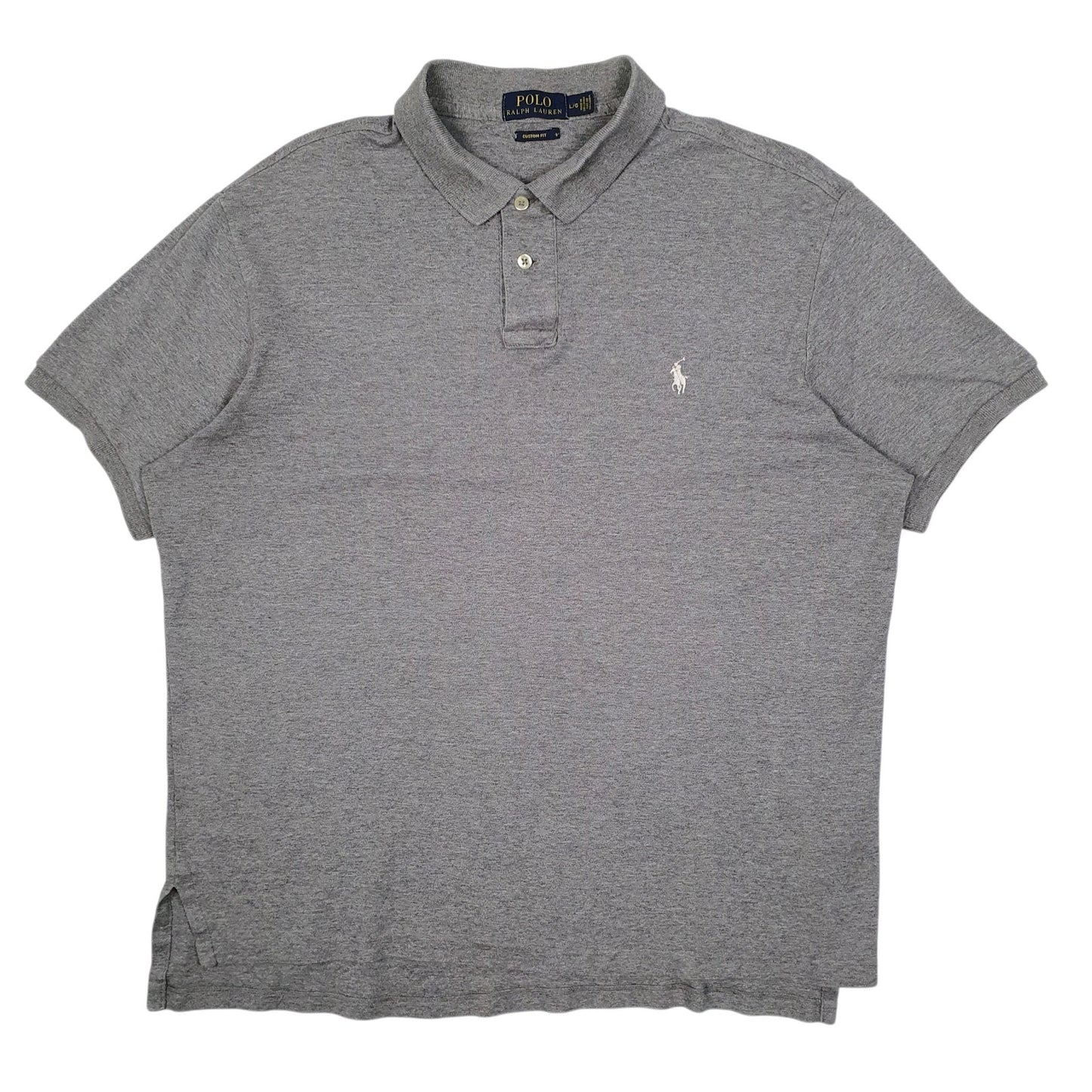 Mens Grey Polo Ralph Lauren Custom Fit Short Sleeve Polo Shirt