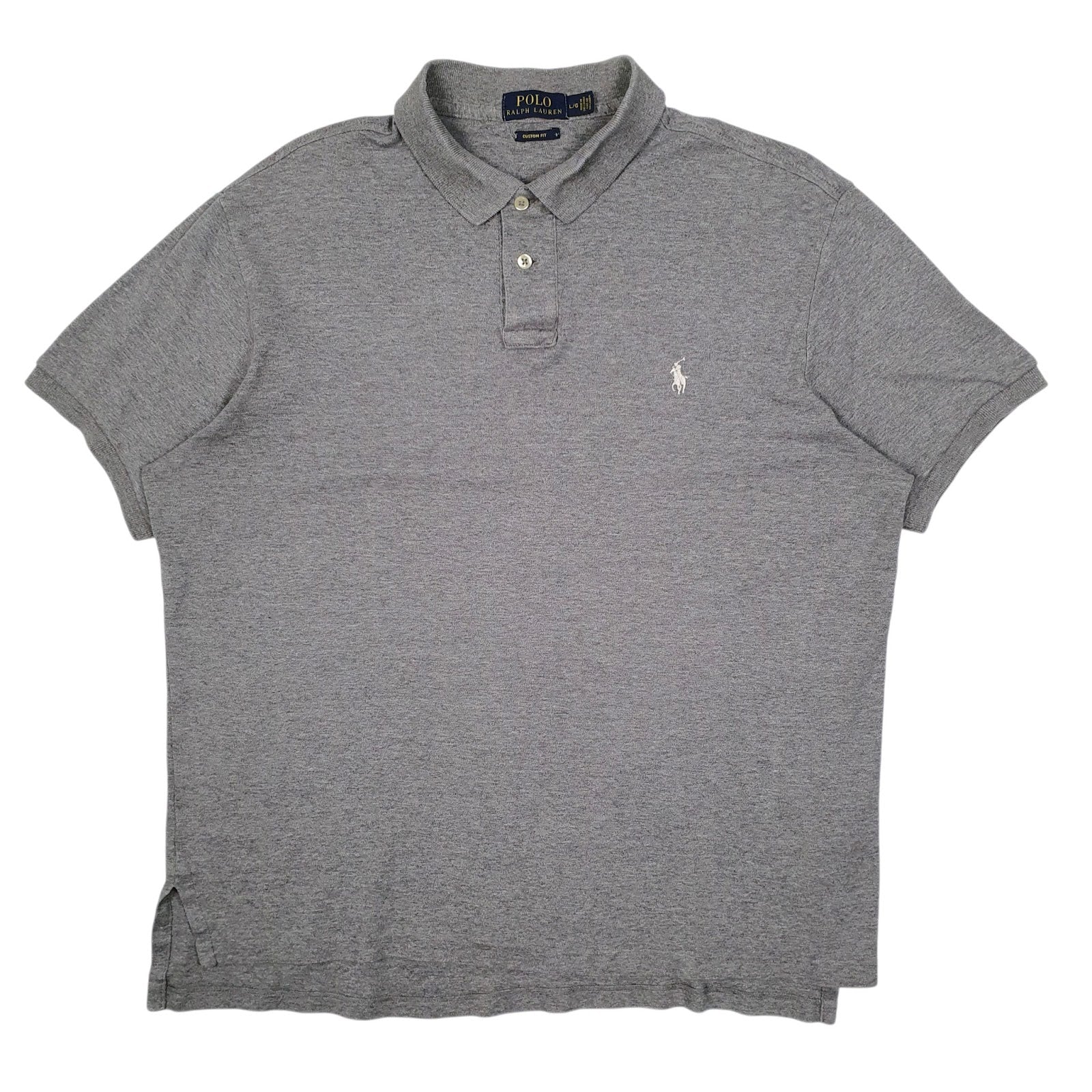 Mens Grey Polo Ralph Lauren Custom Fit Short Sleeve Polo Shirt