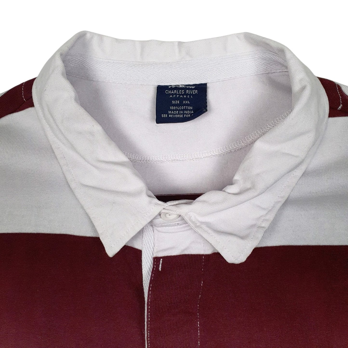 Mens White Charles River Rugby Charleston College  Polo Shirt
