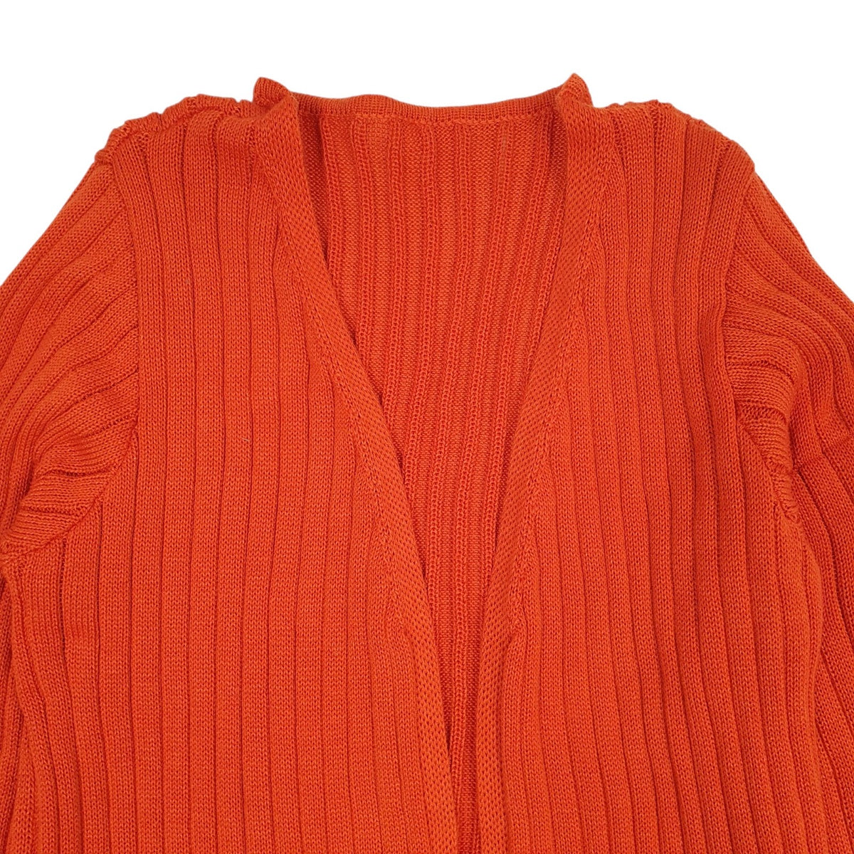 Womens Orange Unbranded Cable Knit Longline Trench Cardigan Jumper