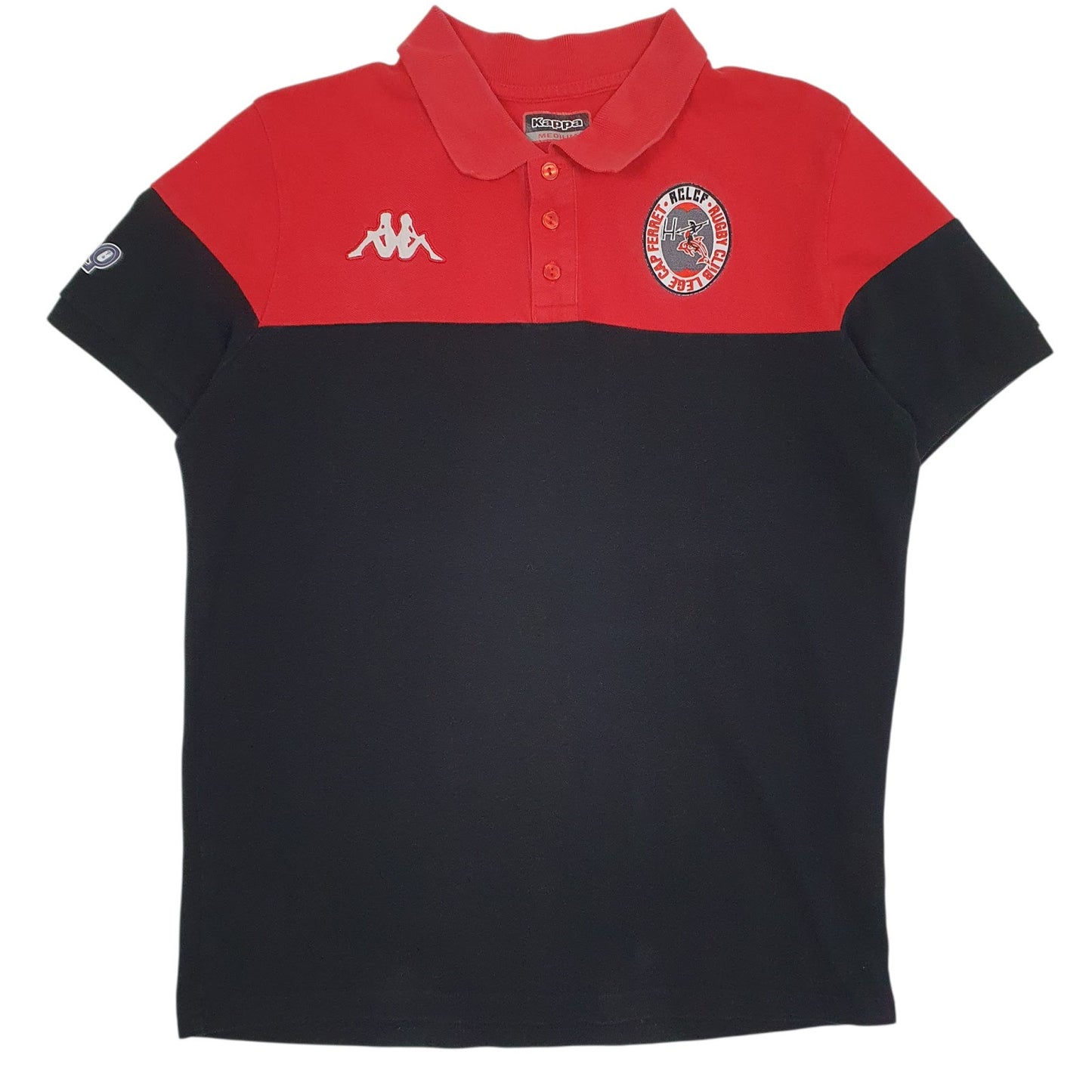 Mens Black Kappa  Short Sleeve Polo Shirt