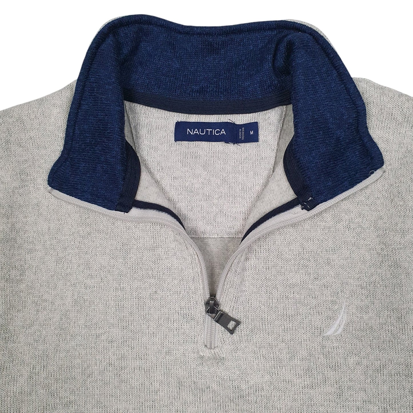 Mens Grey Nautica  Quarter Zip Jumper