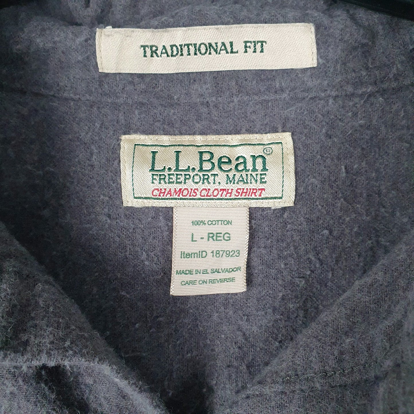 Mens Grey L.L.Bean Chamois  Shirt