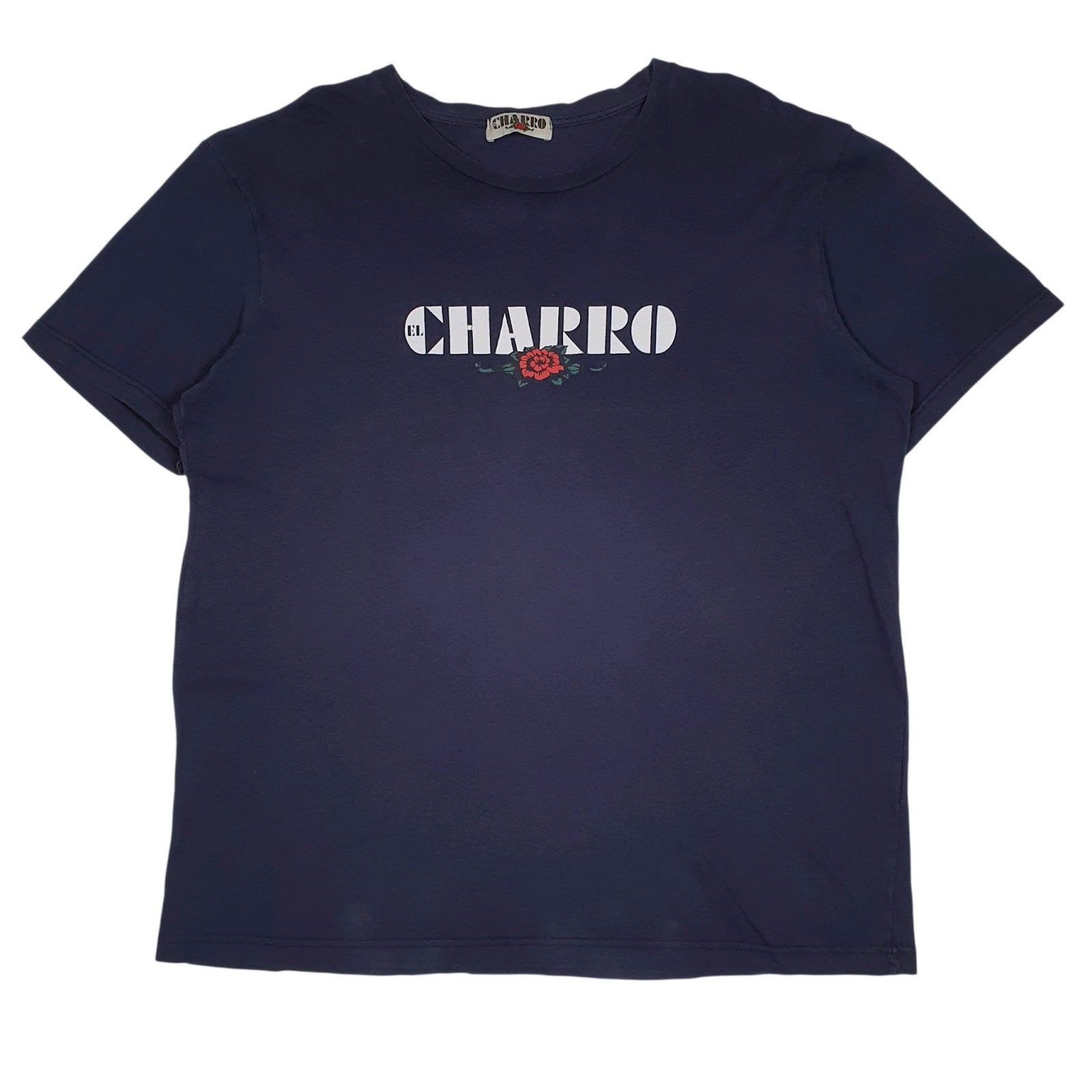 Mens Navy El Charro Spellout Short Sleeve T Shirt