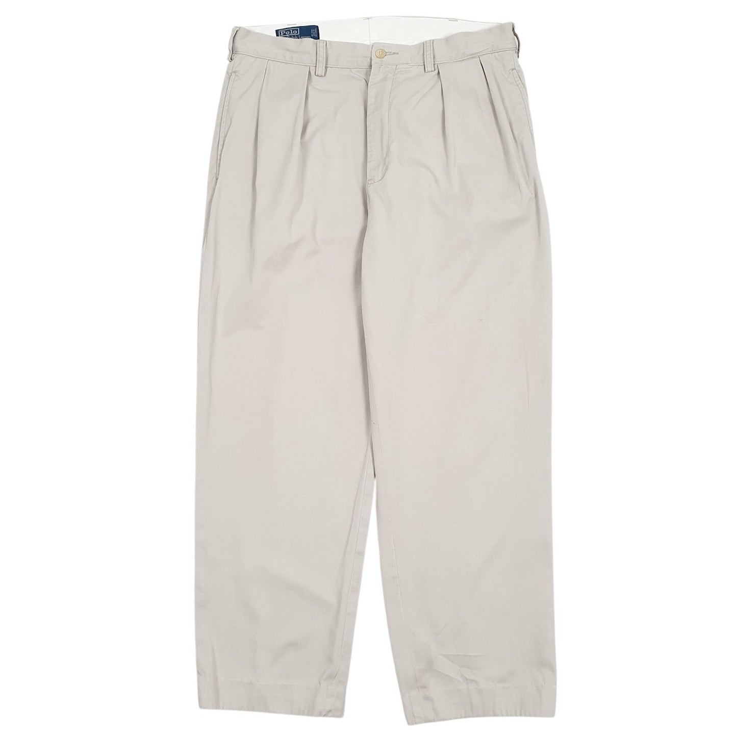 Mens Beige Polo Ralph Lauren Pleated Chino Trousers
