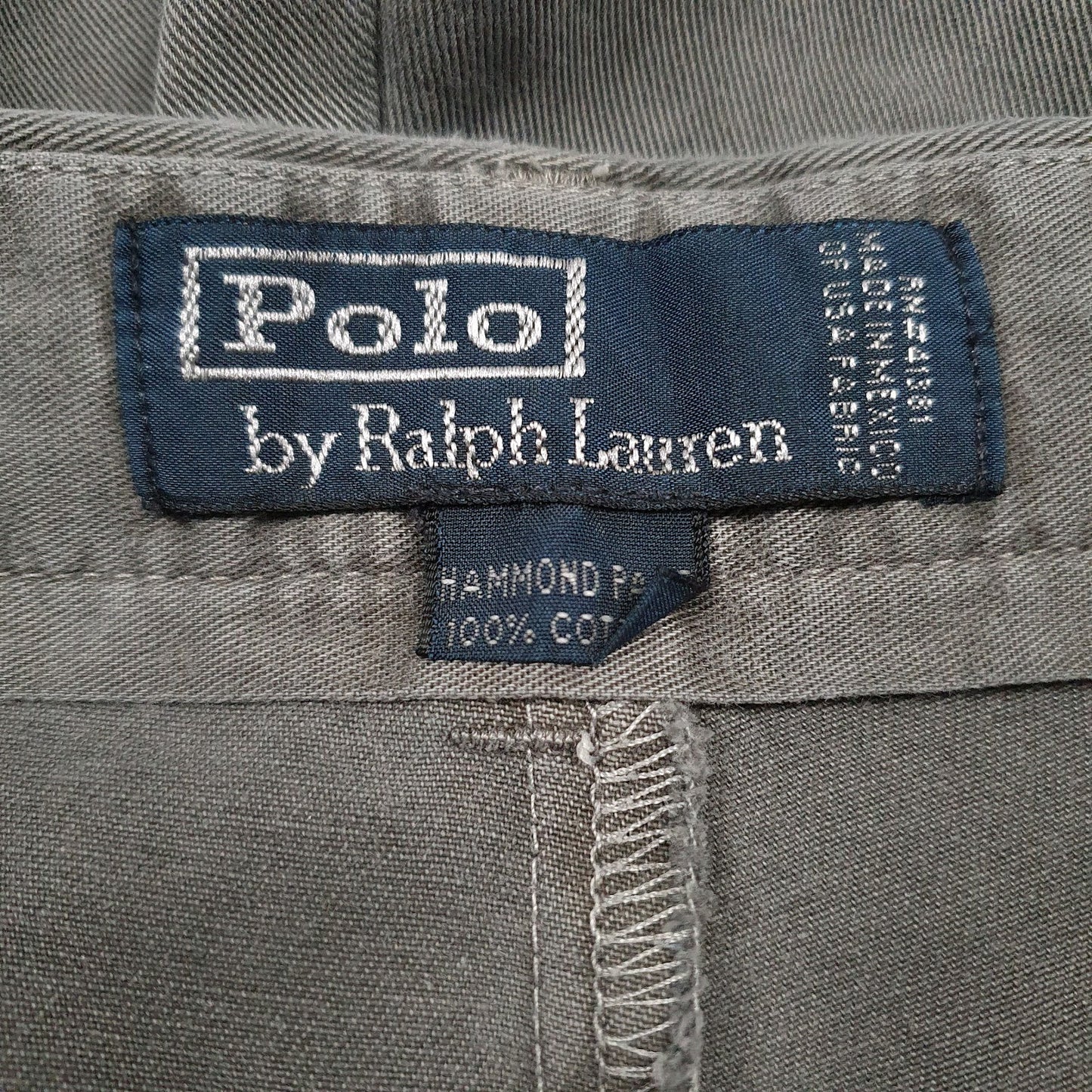Mens Grey Polo Ralph Lauren Vintage Hammond Pant Double Pleated  Trousers