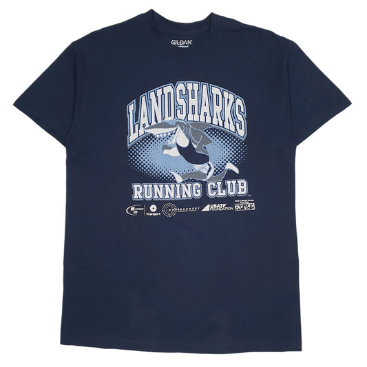 Mens Navy Gildan Landsharks Running Club Short Sleeve T Shirt