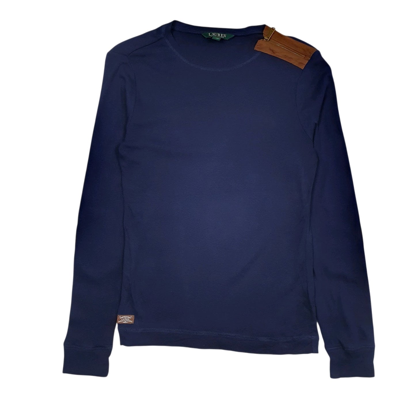 Womens Navy Ralph Lauren Lightweight Crewneck Jumper