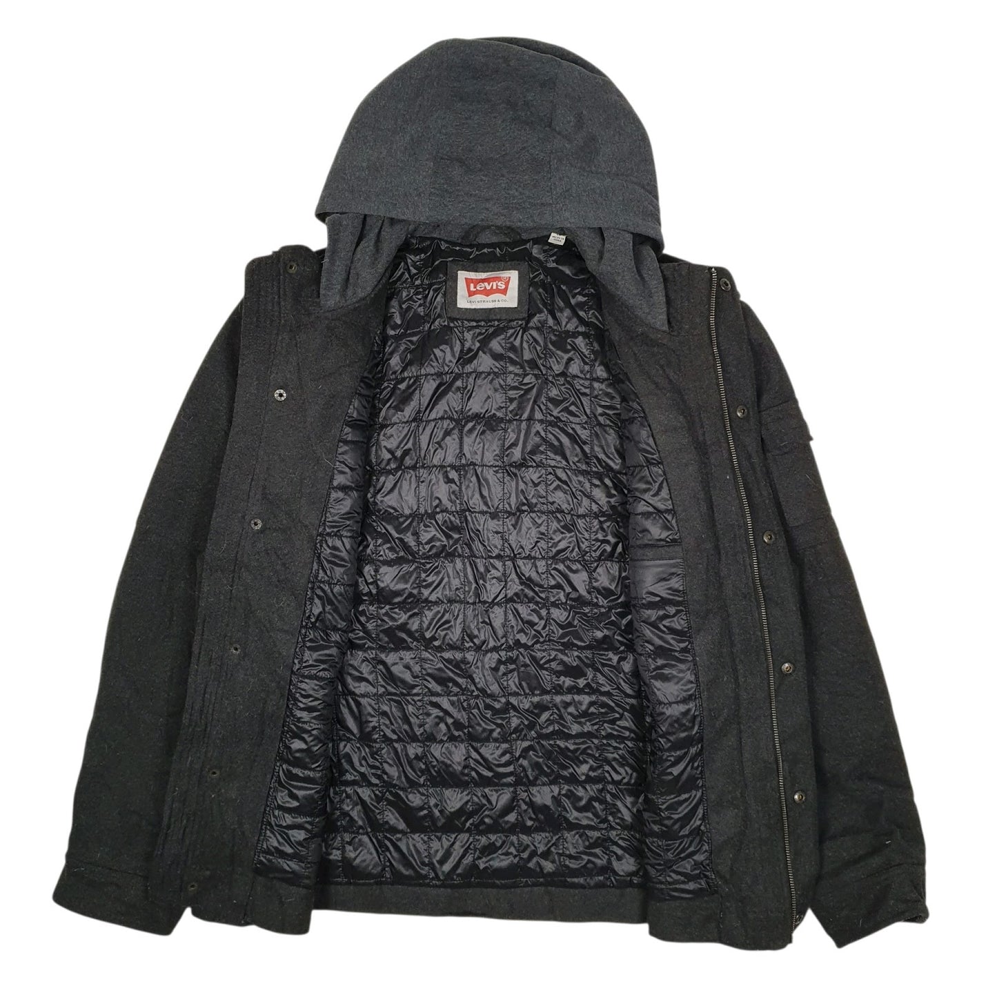 Mens Grey Levis Hoodie  Coat