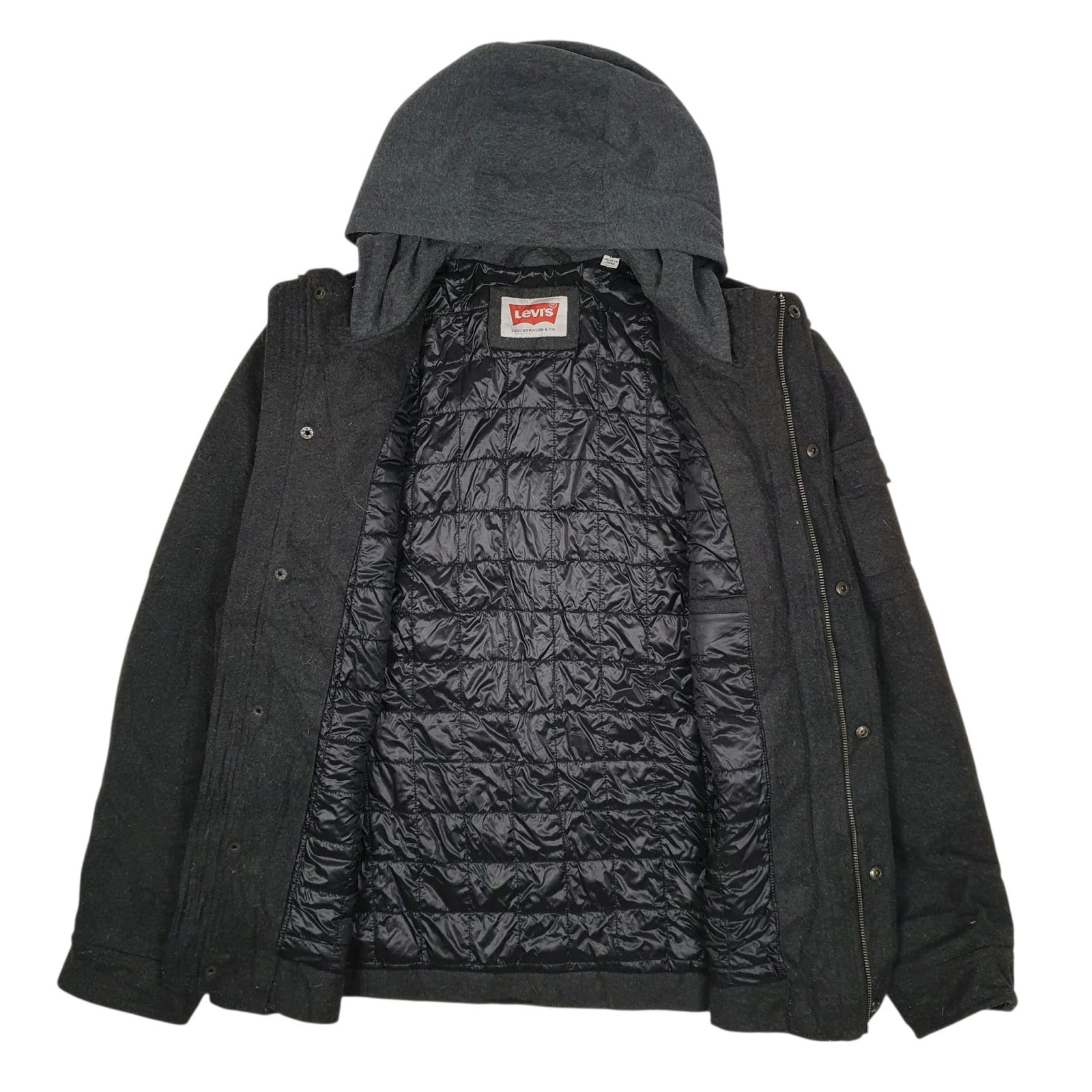 Mens Grey Levis Hoodie  Coat